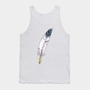 Pastel Quill on Black Tank Top